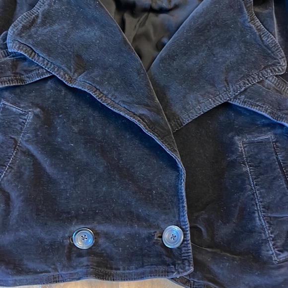 We the free by free people XS black jacket corduroy cropped double breasted NWOT - Picture 3 of 9